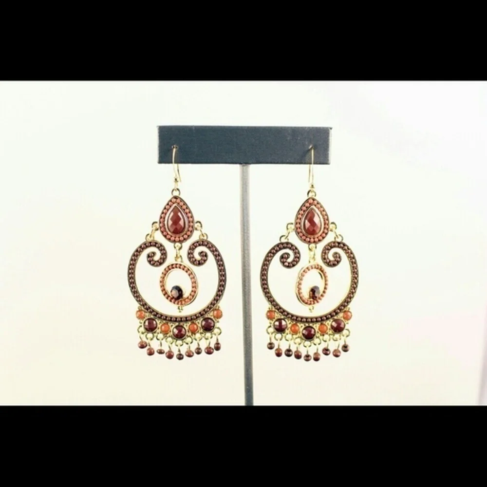 Bohemian Brown Chandelier Earrings